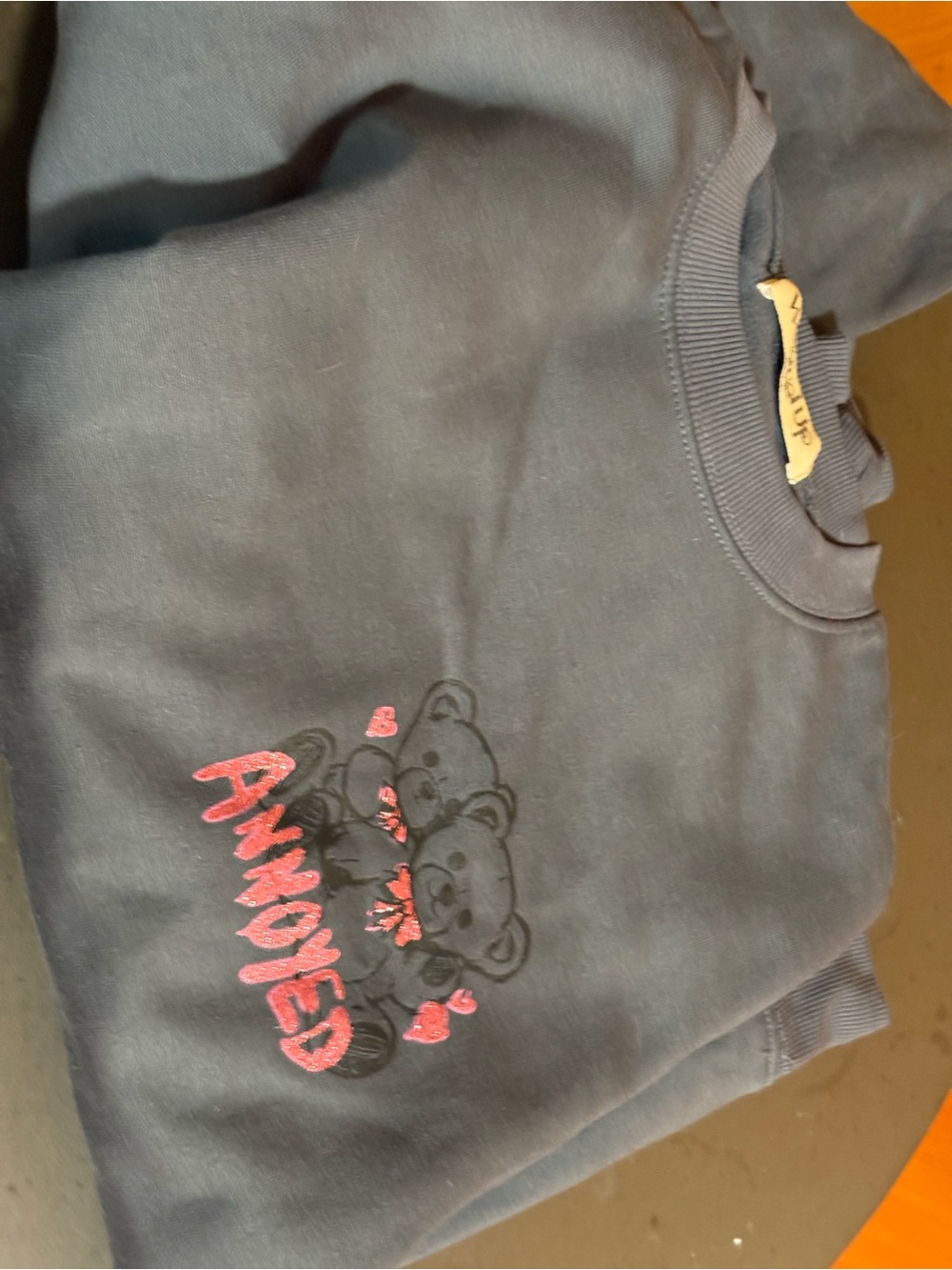 Kids Navy Blue 'Annoyed' Bear Graphic Sweatshirt